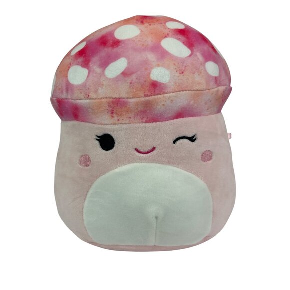Squishmallow Molly Pink Mushroom Plush Polka Dot Cap Winking Face 7" - Picture 1 of 6